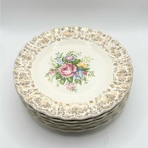 Set of 7 Limoges Rosalie Bread N’ Butter Plates